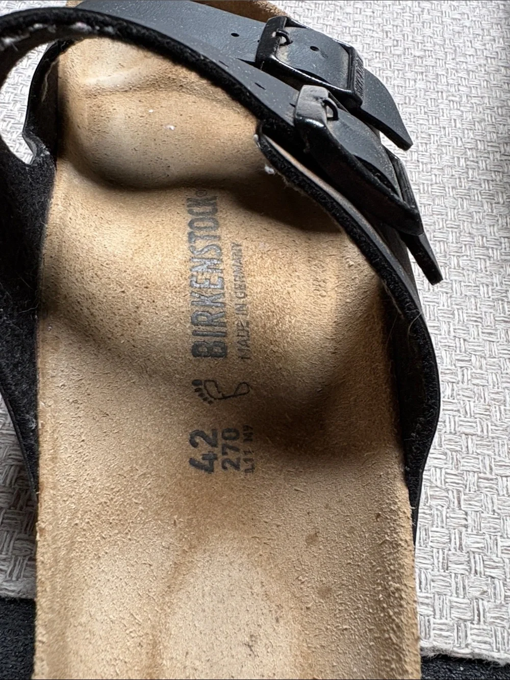 Birkenstock Black Two-Strap Adjustable Slide Sandals